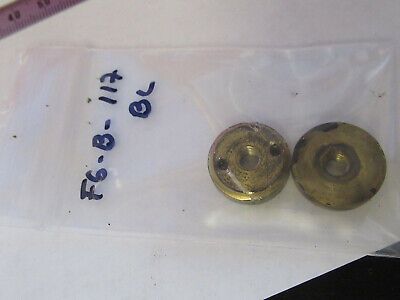 ANTIQUE BRASS BAUSCH LOMB SPANNER NUT PAIR MICROSCOPE PART AS PICTURED &F6-B-117