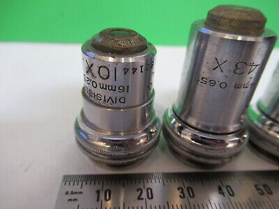 LOT 3 EA 10X 43X 97X BAUSCH LOMB OBJECTIVE MICROSCOPE PART AS PICTURED &R7-B-16