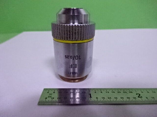 MICROSCOPE PART OBJECTIVE LEITZ WETZLAR GERMANY EF 10X OPTICS AS IS #4B-A-12