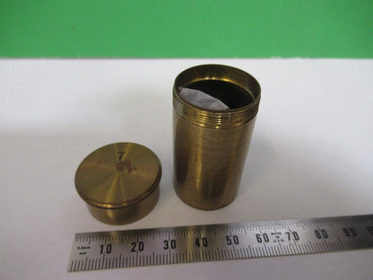 ANTIQUE BRASS EMPTY ERNST LEITZ OBJECTIVE CANISTER MICROSCOPE PART Z1-B-04