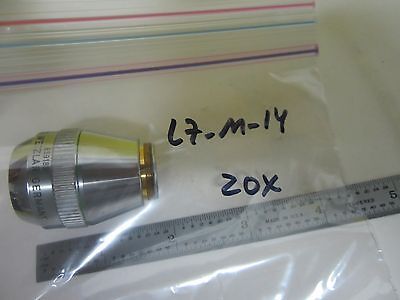 MICROSCOPE PART LEITZ GERMANY ERGOLUX OBJECTIVE HL 20X DF OPTICS AS IS B#L7-M-14