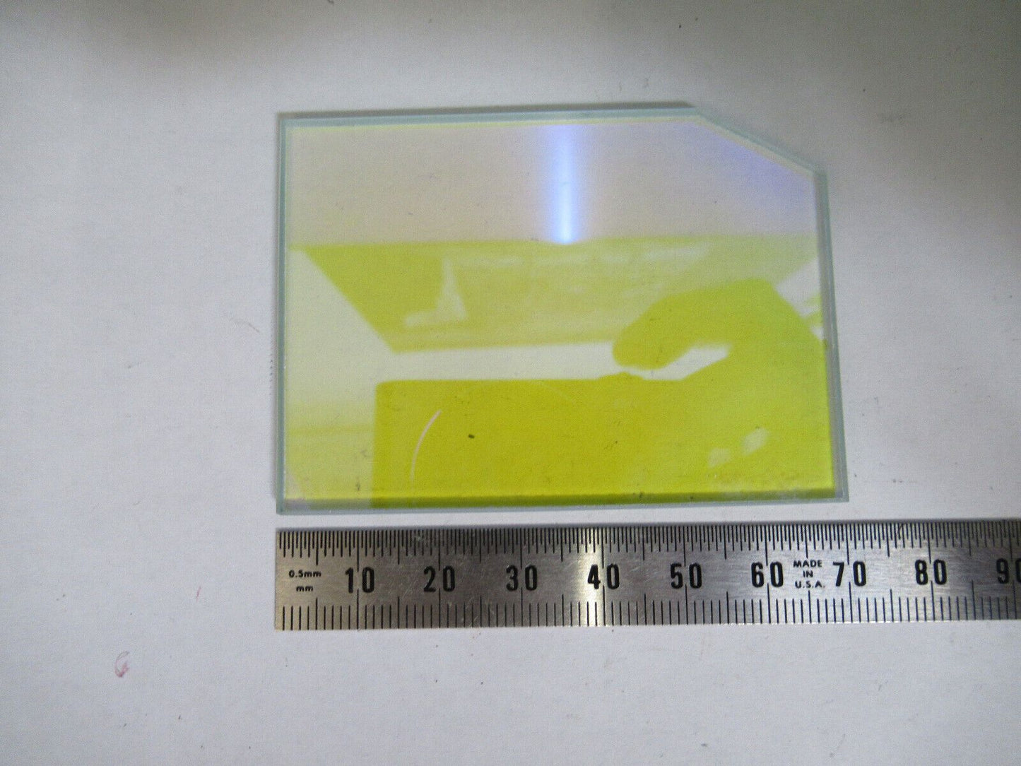 OPTICAL COATED GLASS PLATE DICHROIC LASER OPTICS AS PICTURED #Z8-A-16