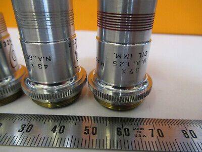 LOT SPENCER OBJECTIVE 10X 43X 97X MICROSCOPE PART OPTICS AS PICTURED AO #P4-A-23