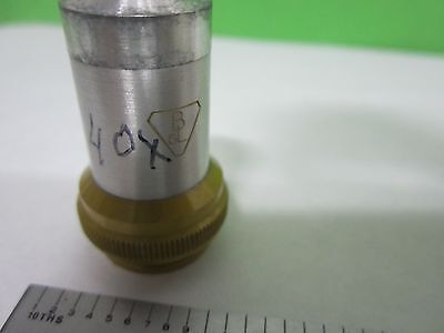 FOR PARTS MICROSCOPE PART OBJECTIVE ALUMINUM BAUSCH LOMB 40X OPTICS BIN#S8-14