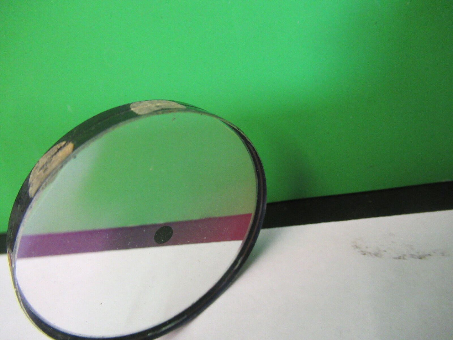 OPTICAL COATED LENS hole in center MIL SPEC OPTICS AS PICTURED #W9-A-06