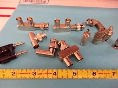 LOT BNC CONNECTOR ADAPTERS  RF MICROWAVE FREQUENCY AS PICTURED AS IS #B6H-14-1