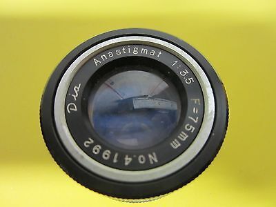 VINTAGE SCIENTIFIC LENS CAMERA DIA ANASTIGMAT 41992 OPTICS BIN#A5-N-91