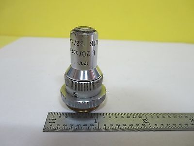 MICROSCOPE PART OBJECTIVE LEITZ GERMANY UTK L 20X + IRIS OPTICS BIN#U1-38