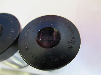 LEITZ PAIR EYEPIECE OCULAR NF 10X PERIPLAN MICROSCOPE PART AS PICTURED &B2-A-21