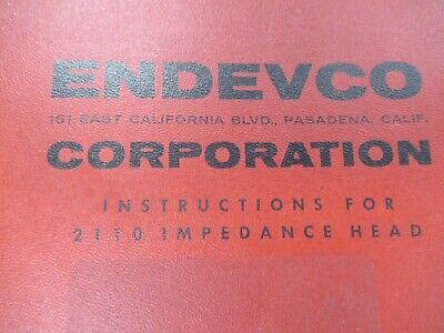 ENDEVCO VINTAGE INSTRUCTIONS MANUAL 2110 IMPEDANCE HEAD AS PICTURED &50-FT-03