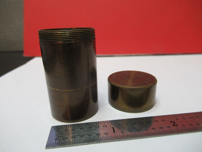 EMPTY SPENCER BRASS CAN ANTIQUE OBJECTIVE MICROSCOPE PART AS PICTURED &H6-A-37