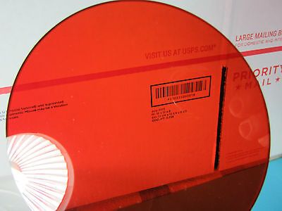 OPTICAL LARGE REDDISH ORANGE GLASS FILTER WINDOW LASER OPTICS BIN#30-13