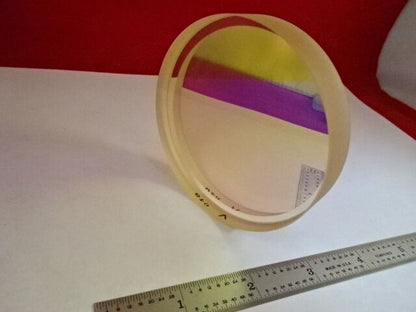 FLAT OPTICAL  ZERODUR  FLAT DICHROIC MIRROR OPTICS 3" DIAMETER AS IS #79-12