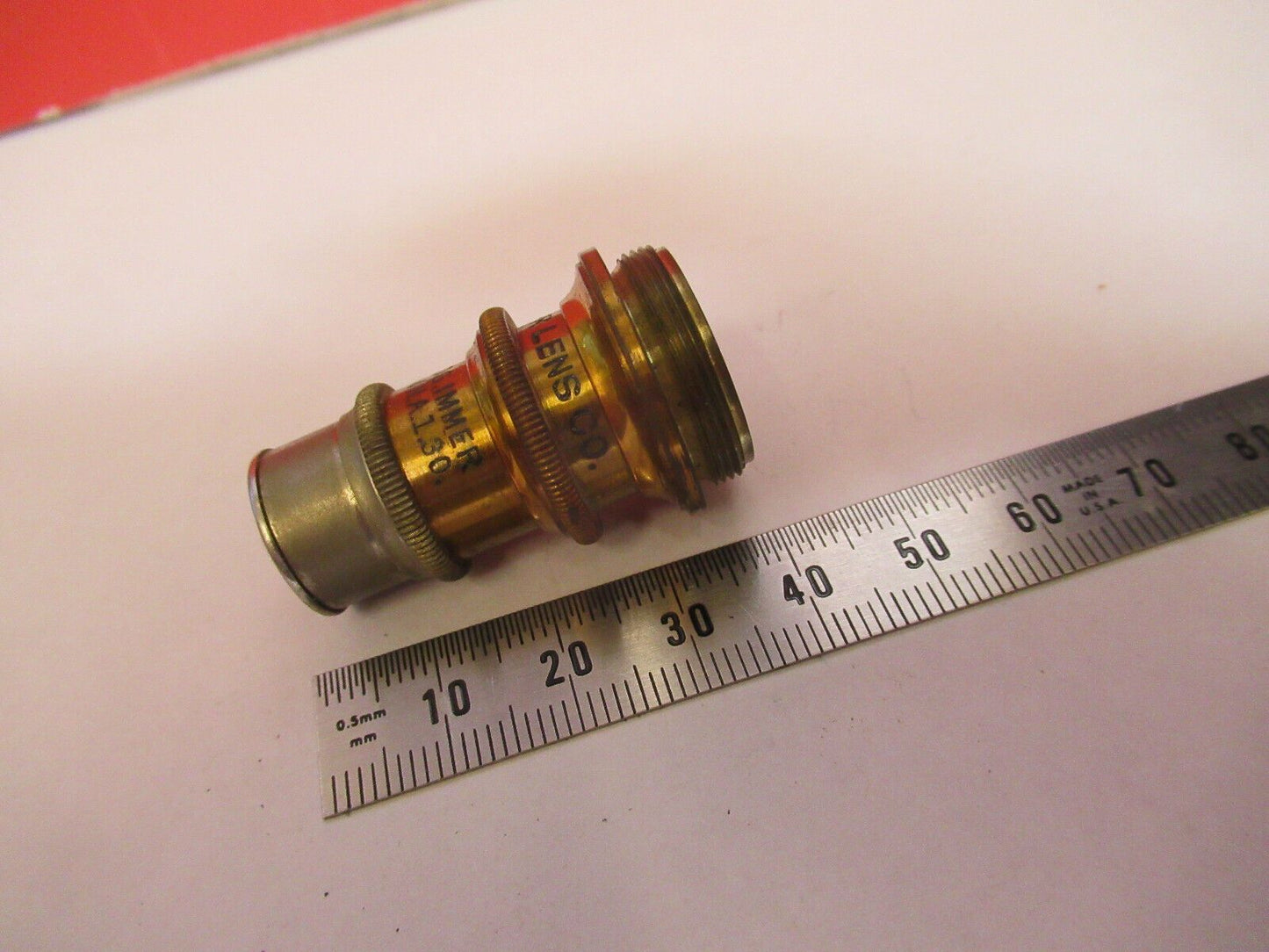 ANTIQUE BRASS SPENCER 140X RARE OBJECTIVE MICROSCOPE PART AS PICTURED #R3-C-48