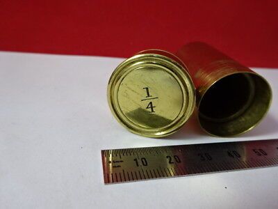 EMPTY ANTIQUE BRASS CONTAINER for objective MICROSCOPE PART AS IS &AC-B-13