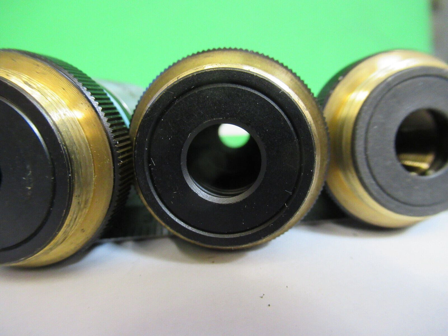 LOT 4EA OLYMPUS JAPAN OBJECTIVES 4X 10X 40X 100X MICROSCOPE PART AS PIC &72-C-08