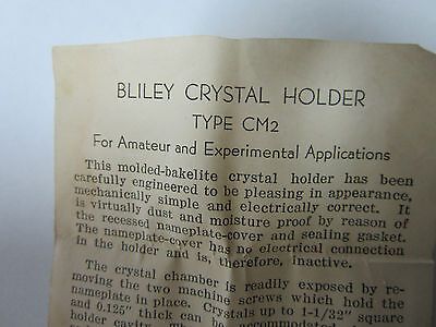 VINTAGE BLILEY CM2 QUARZKRISTALL + ORIGINALBOX FREQUENZREGLER BIN#8C xii