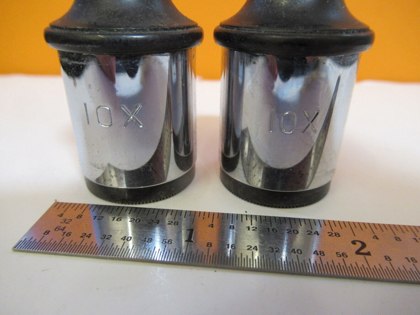 ANTIQUE PAIR SPENCER EYEPIECE 10X OPTICS MICROSCOPE PART AS PICTURED &A4-A-24