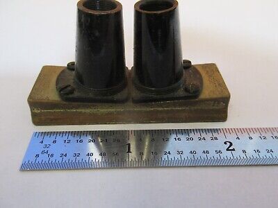 ANTIQUE BRASS STEREO OBJECTIVES OPTICS MICROSCOPE PART AS PICTURED &7B-B-79