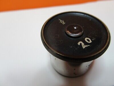 ANTIQUE BAUSCH LOMB BRASS EYEPIECE 1/2 20X MICROSCOPE PART AS PICTURED &17-A-75