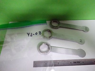 FOR PARTS MICROSCOPE OBJECTIVE LOT 3 EA HANDLES HOLDER ??  BIN#Y2-08