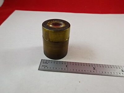 ANTIQUE BRASS MOUNTED LENS MICROSCOPE PART OPTICS #L9-B-33