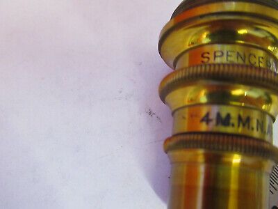 ANTIQUE BRASS SPENCER OBJECTIVE 44X LENS MICROSCOPE PART AS PICTURED &F6-B-119