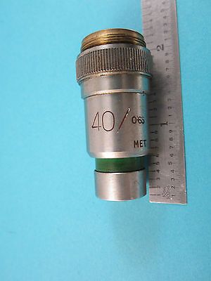 VICKERS ENGLAND UK MICROSCOPE OBJECTIVE 40X OPTICS PART