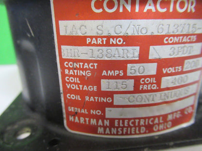 HARTMAN ELECTRIC RELAY BHR138ARL CONTACTOR AIRCRAFT PART AS PICTURED #R6-A-35