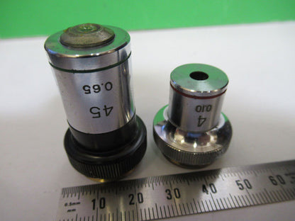 WOLFE WETZLAR GERMANY OBJECTIVE 4X 45X LENS MICROSCOPE PART AS PICTURED &H9-A-53