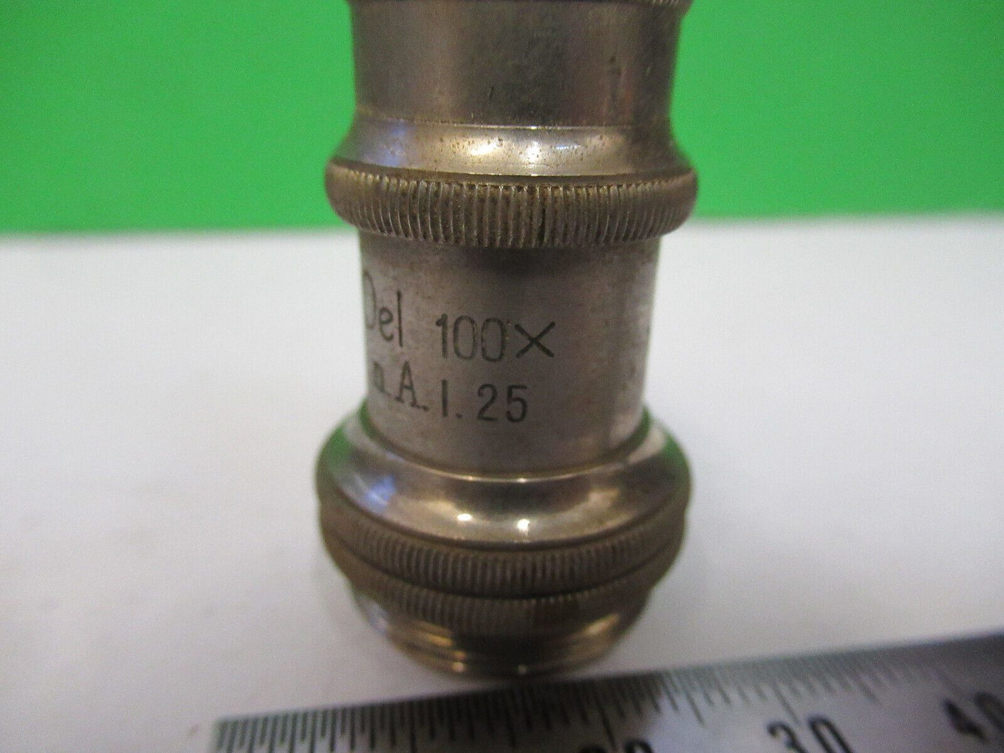 ANTIQUE OLYMPUS JAPAN OBJECTIVE 100X OPTICS MICROSCOPE PART AS PICTURED &R3-B-42