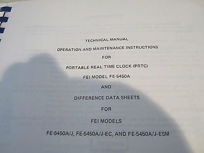 ORIGINAL MANUAL FE-5450A FEI CESIUM FREQUENCY STANDARD OSCILLATOR ATOMIC CLOCK