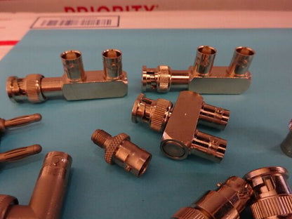 LOT BNC CONNECTOR ADAPTERS  RF MICROWAVE FREQUENCY AS PICTURED AS IS #B6H-18