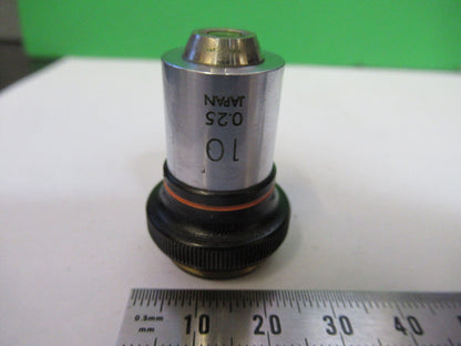 MICROSCOPE PART OBJECTIVE OLYMPUS JAPAN 10X LENS OPTICS AS PICTURED #Z6-A-30