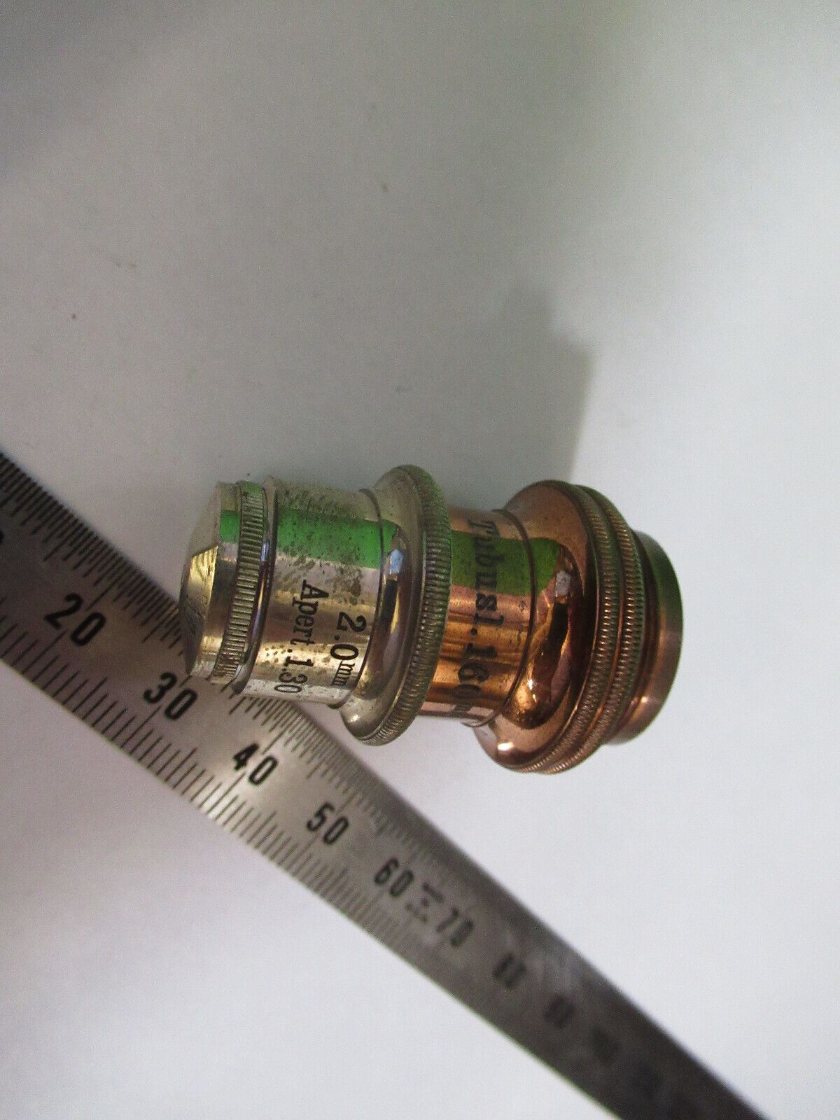 ANTIQUE BRASS CARL ZEISS  2mm OBJECTIVE MICROSCOPE AS PICTURED #H3-A-24