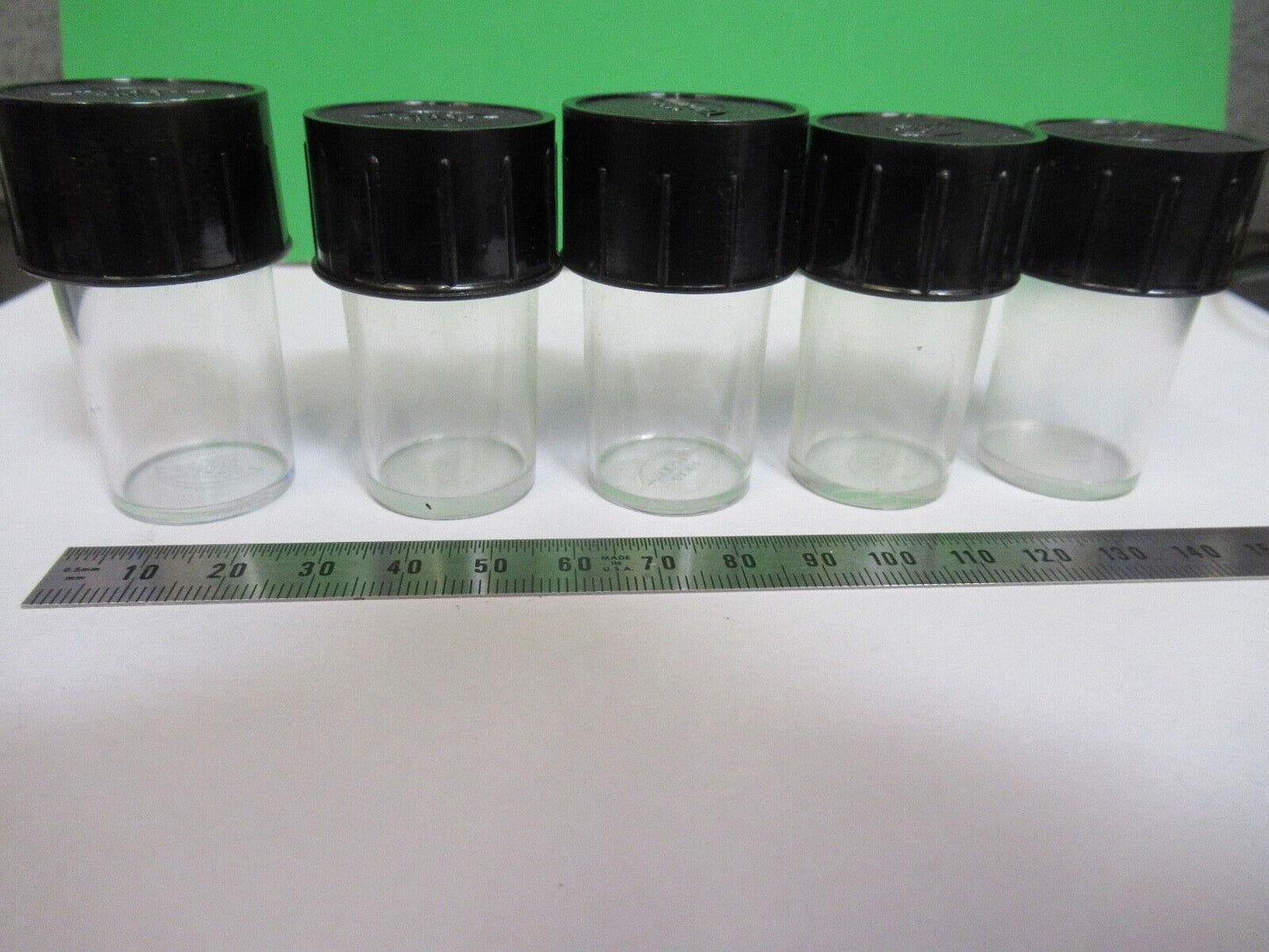 TIYODA TOKIO JAPAN LOT 5 EA PLASTIC EMPTY OBJECTIVE CANS MICROSCOPE PART F8-B-03