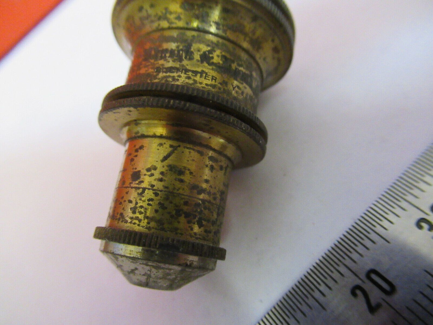 BAUSCH LOMB ANTIQUE BRASS OBJECTIVE MICROSCOPE PART AS PICTURED  Q3-B-13