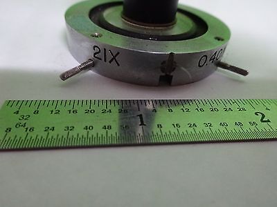 FOR PARTS MICROSCOPE OBJECTIVE 21X ?? broken glass OPTICS AS IS BIN#W8-65