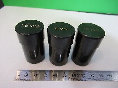 LOT 3 EA EMPTY BRASS SPENCER OBJECTIVE CANS MICROSCOPE AS PICTURED &Q9-A-11