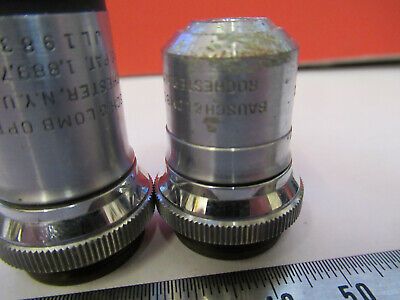 BAUSCH LOMB LOT 2 ea objective lens OPTICS MICROSCOPE PART AS PICTURED  &8Z-A-87