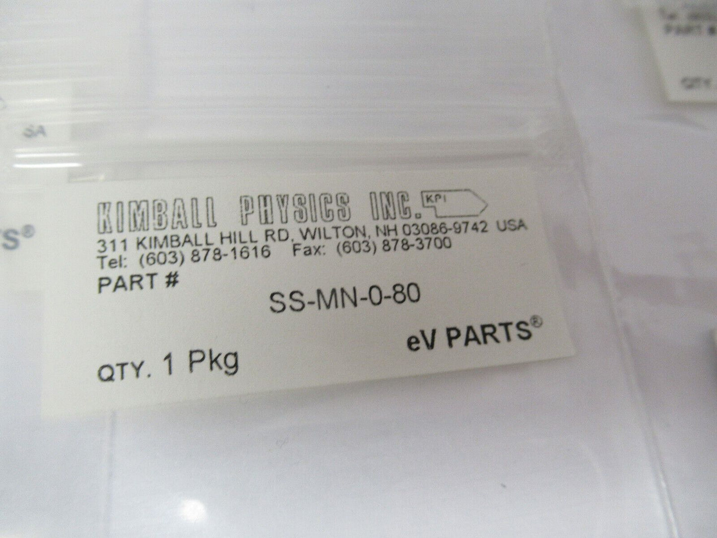 KIMBALL PHYSICS eV LOT PARTS HIGH VACUUM RATED AS PICTURED  #W1-A-36