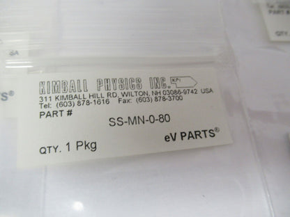 KIMBALL PHYSICS eV LOT PARTS HIGH VACUUM RATED AS PICTURED  #W1-A-36