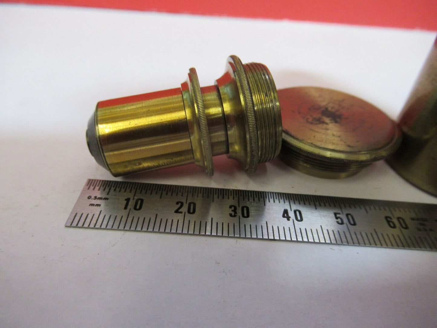 ANTIQUE  BRASS BECK LONDON OBJECTIVE LENS MICROSCOPE PART AS PICTURED G4-A-98