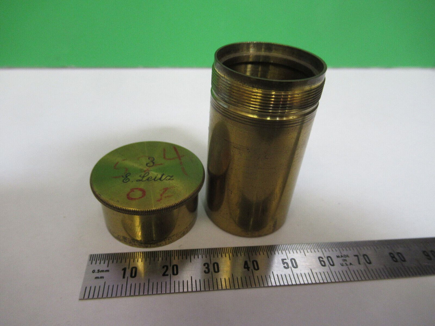 MICROSCOPE PART ERNST LEITZ ANTIQUE OBJECTIVE CANISTER AS PICTURED &H3-A-40