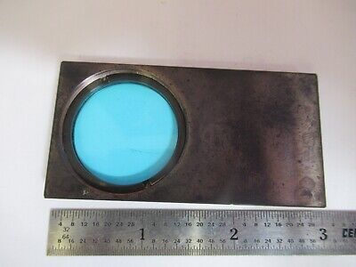 CARL ZEISS GERMANY LIGHT BLUE FILTER OPTICS MICROSCOPE PART AS PICTURED #A2-A-89