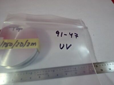 OPTICAL UV ULTRAVIOLET 249 nm FUSED GLASS LENS OPTICS AS IS #91-47