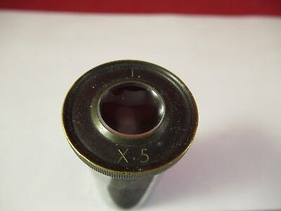 ANTIQUE BRASS EYEPIECE X5 BECK LONDON MICROSCOPE PART AS PICTURED #66-A-40