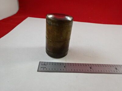 ANTIQUE BRASS MOUNTED LENS  MICROSCOPE PART OPTICS  #L9-B-32