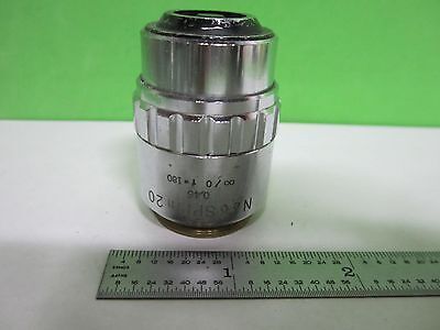 MICROSCOPE OBJECTIVE OLYMPUS NEO SPLAN 20X [bent thread] OPTICS AS IS BIN#T3-48