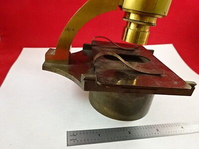 ANTIQUE BRASS RARE MICROSCOPE PART LENS TUBUS STAGE OPTICS #L9-B1-3